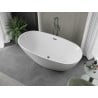 Mexen Eris freistehende Badewanne 170 x 80 cm, weiß, Überlauf Gun Metal - 53441708000-95