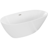 Mexen Eris freistehende Badewanne 170 x 80 cm, weiß, Überlauf gebürstetes Nickel - 53441708000-97