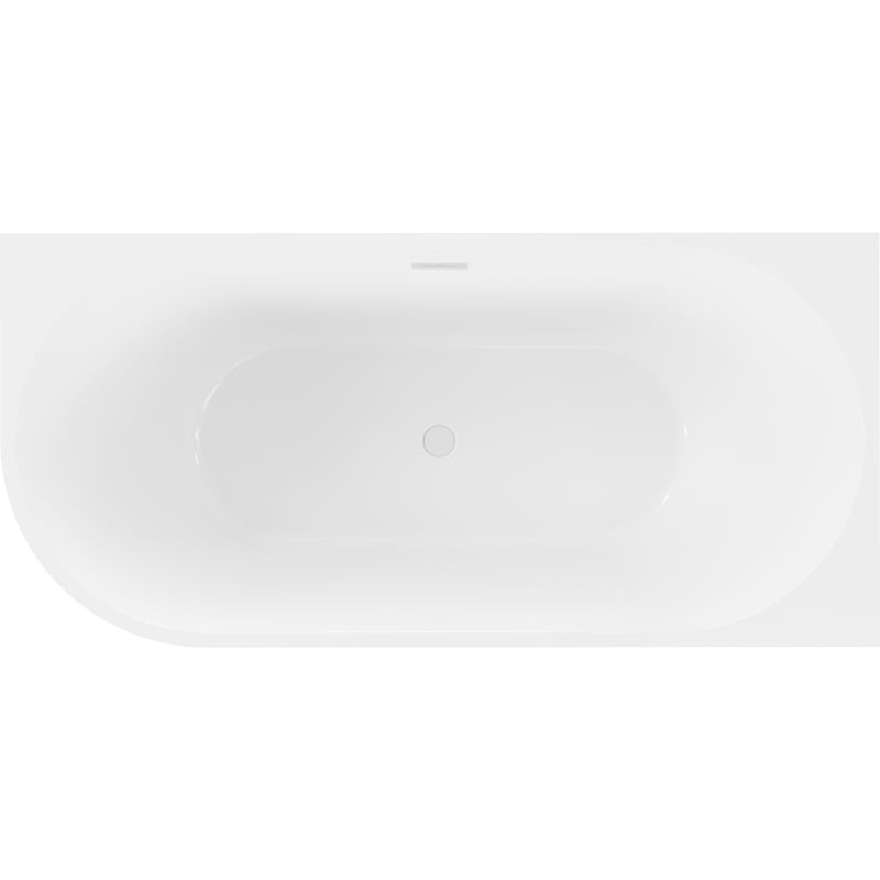 Mexen Mia Freistehende Eckbadewanne rechts 170 x 80 cm, weiß/schwarz, weißer Überlauf - 52691708075P-20
