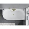 Mexen Mia freistehende Eckbadewanne rechts 170 x 80 cm, weiß/schwarz, Überlauf gold - 52691708075P-50