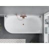 Mexen Mia freistehende Eckbadewanne rechts 170 x 80 cm, weiß/schwarz, Überlauf Roségold - 52691708075P-60