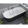 Mexen Mia freistehende Eckbadewanne rechts 170 x 80 cm, weiß/schwarz, Überlauf gun gray gebürstet - 52691708075P-66