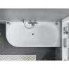 Mexen Mia freistehende Eckbadewanne rechts 170 x 80 cm, weiß/schwarz, Überlauf gun gray gebürstet - 52691708075P-66