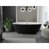 Mexen Eris freistehende Badewanne 170 x 80 cm, weiß/schwarz, Überlauf gold - 53441708075-50