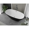 Mexen Eris freistehende Badewanne 170 x 80 cm, weiß/schwarz, Überlauf gun gray gebürstet - 53441708075-66