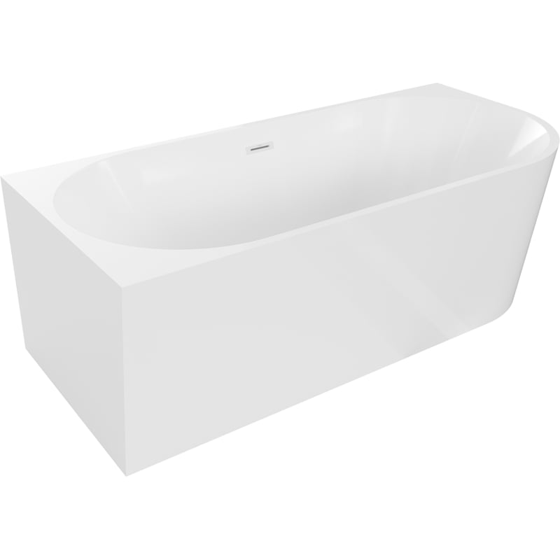 Mexen Mia freistehende Eckbadewanne links 180 x 80 cm, weiß, Überlauf weiß - 52691808000L-20