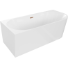 Mexen Mia Freistehende Eckbadewanne links 180 x 80 cm, weiß, Überlauf Roségold - 52691808000L-60