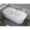 Mexen Mia Freistehende Eckbadewanne links 180 x 80 cm, weiß, Überlauf Roségold - 52691808000L-60