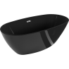 Mexen Eris freistehende Badewanne 170 x 80 cm, schwarz, Überlauf chrom - 53441708070-01