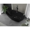 Mexen Eris freistehende Badewanne 170 x 80 cm, schwarz, Überlauf chrom - 53441708070-01