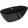 Mexen Eris freistehende Badewanne 170 x 80 cm, schwarz, weißer Überlauf - 53441708070-20