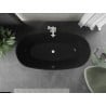 Mexen Eris freistehende Badewanne 170 x 80 cm, schwarz, weißer Überlauf - 53441708070-20