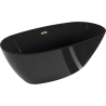 Mexen Eris freistehende Badewanne 170 x 80 cm, schwarz, Überlauf gold - 53441708070-50