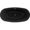 Mexen Eris freistehende Badewanne 170 x 80 cm, schwarz, Überlauf gold - 53441708070-50