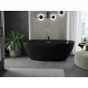 Mexen Eris freistehende Badewanne 170 x 80 cm, schwarz, Überlauf gold - 53441708070-50