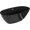 Mexen Eris freistehende Badewanne 170 x 80 cm, schwarz, Überlauf gold gebürstet - 53441708070-55