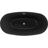 Mexen Eris freistehende Badewanne 170 x 80 cm, schwarz, Überlauf gold gebürstet - 53441708070-55