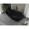 Mexen Eris freistehende Badewanne 170 x 80 cm, schwarz, Überlauf gold gebürstet - 53441708070-55