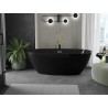 Mexen Eris freistehende Badewanne 170 x 80 cm, schwarz, Überlauf gold gebürstet - 53441708070-55