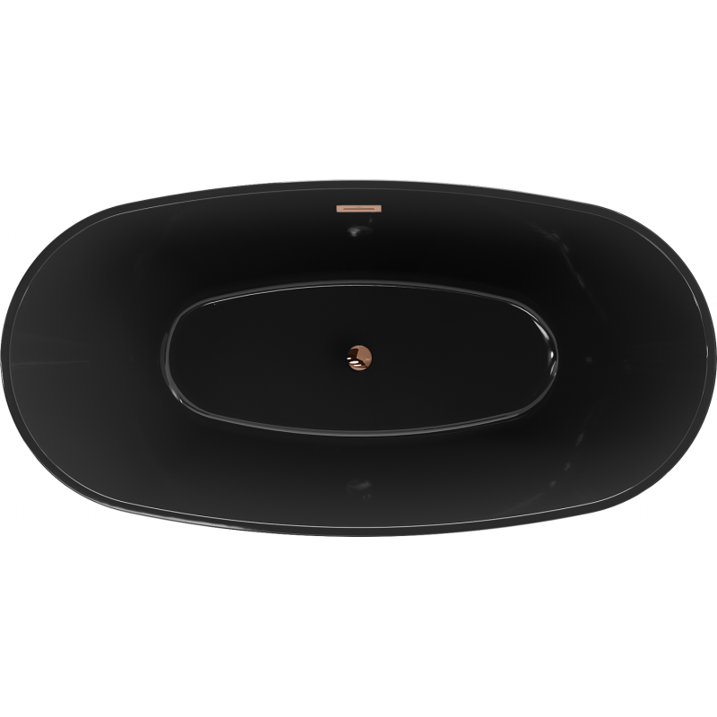 Mexen Eris freistehende Badewanne 170 x 80 cm, schwarz, Überlauf Roségold - 53441708070-60