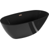 Mexen Eris freistehende Badewanne 170 x 80 cm, schwarz, Überlauf Roségold - 53441708070-60