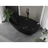 Mexen Eris freistehende Badewanne 170 x 80 cm, schwarz, Überlauf Roségold - 53441708070-60