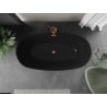 Mexen Eris freistehende Badewanne 170 x 80 cm, schwarz, Überlauf Roségold - 53441708070-60
