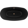 Mexen Eris Freistehende Badewanne 170 x 80 cm, schwarz, Überlauf aus gebürstetem Kupfer - 53441708070-65