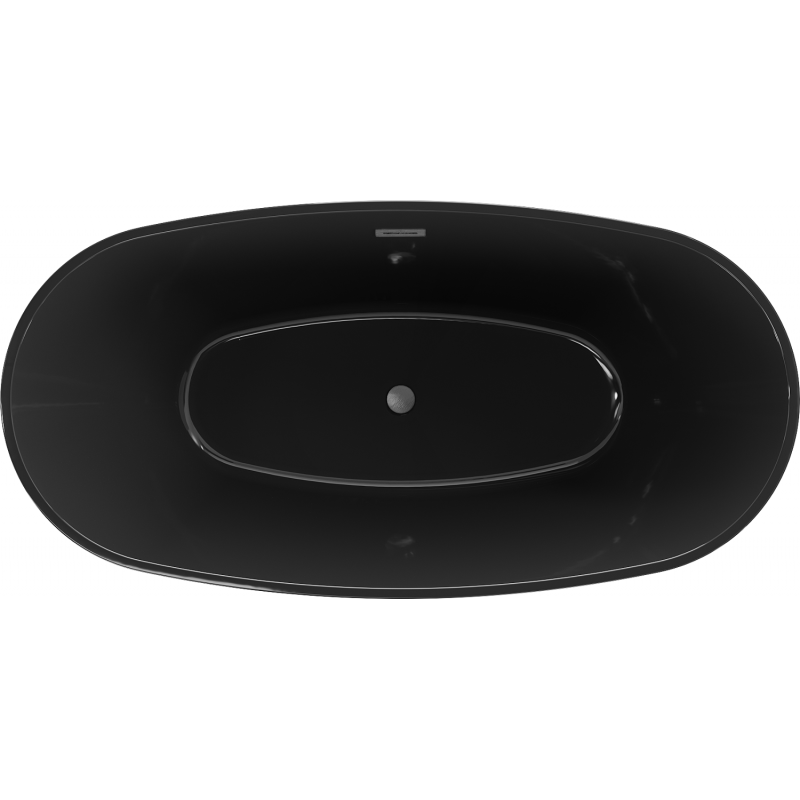 Mexen Eris freistehende Badewanne 170 x 80 cm, schwarz, Überlauf gebürstet gun gray - 53441708070-66