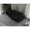 Mexen Eris freistehende Badewanne 170 x 80 cm, schwarz, Überlauf gebürstet gun gray - 53441708070-66