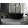 Mexen Eris freistehende Badewanne 170 x 80 cm, schwarz, Überlauf gebürstet gun gray - 53441708070-66