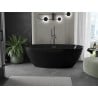 Mexen Eris freistehende Badewanne 170 x 80 cm, schwarz, Überlauf gun metal - 53441708070-95