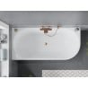 Mexen Mia freistehende Eckbadewanne links 180 x 80 cm, weiß/schwarz, Überlauf gebürstetes Kupfer - 52691808075L-65