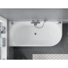 Mexen Mia freistehende Eckbadewanne links 180 x 80 cm, weiß/schwarz, Überlauf Gun Metal - 52691808075L-95