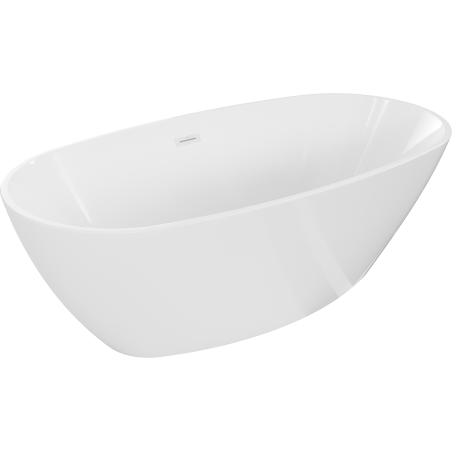 Mexen Eris freistehende Badewanne 180 x 80 cm, weiß, weißer Überlauf - 53441808000-20