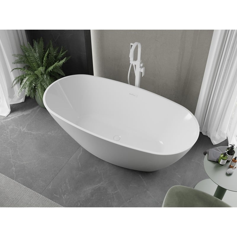 Mexen Eris freistehende Badewanne 180 x 80 cm, weiß, weißer Überlauf - 53441808000-20