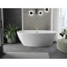 Mexen Eris Freistehende Badewanne 180 x 80 cm, weiß, Überlauf gold - 53441808000-50