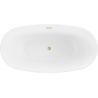Mexen Eris freistehende Badewanne 180 x 80 cm, weiß, Überlauf gebürstetes Gold - 53441808000-55