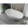 Mexen Eris freistehende Badewanne 180 x 80 cm, weiß, Überlauf gebürstetes Gold - 53441808000-55