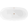 Mexen Eris freistehende Badewanne 180 x 80 cm, weiß, Überlauf gebürstetes Kupfer - 53441808000-65