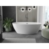 Mexen Eris freistehende Badewanne 180 x 80 cm, weiß, Überlauf gun gray gebürstet - 53441808000-66