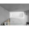 Mexen Vega Rechteckige Badewanne 160 x 70 cm mit Verkleidung und 2-flügeliger 100 cm Duschwand, transparent, Chrom