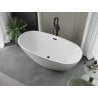 Mexen Eris freistehende Badewanne 180 x 80 cm, weiß, Überlauf schwarz - 53441808000-70