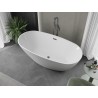 Mexen Eris freistehende Badewanne 180 x 80 cm, weiß, Überlauf Gun Metal - 53441808000-95