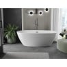 Mexen Eris freistehende Badewanne 180 x 80 cm, weiß, Überlauf Gun Metal - 53441808000-95