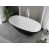 Mexen Eris freistehende Badewanne 180 x 80 cm, weiß/schwarz, weißer Überlauf - 53441808075-20