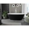 Mexen Eris freistehende Badewanne 180 x 80 cm, weiß/schwarz, weißer Überlauf - 53441808075-20