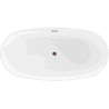 Mexen Eris freistehende Badewanne 180 x 80 cm, weiß/schwarz, Überlauf roségold - 53441808075-60