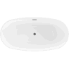 Mexen Eris freistehende Badewanne 180 x 80 cm, weiß/schwarz, Überlauf Gun Metal - 53441808075-95