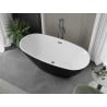 Mexen Eris freistehende Badewanne 180 x 80 cm, weiß/schwarz, Überlauf Gun Metal - 53441808075-95